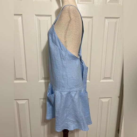 MATIN 100% LINEN 4POCKET SUNDRESS SKY BLUE. LIGHTWEIGHT (IF YOU KNOW U KNOW)SZ L - Picture 4 of 11